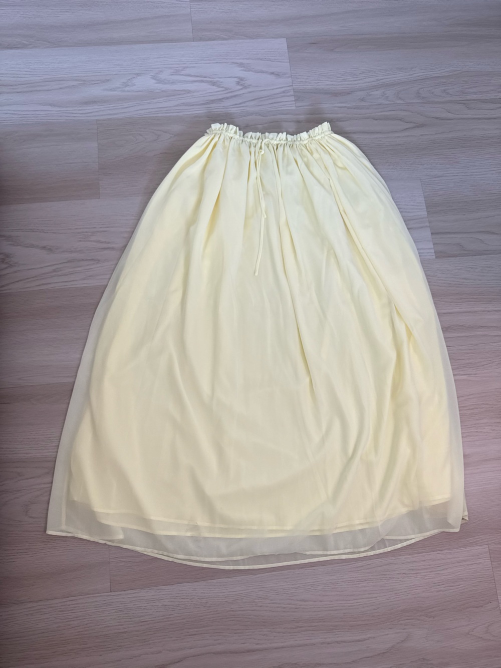 Peppermayo Light Yellow Elastic Waist Maxi Skirt